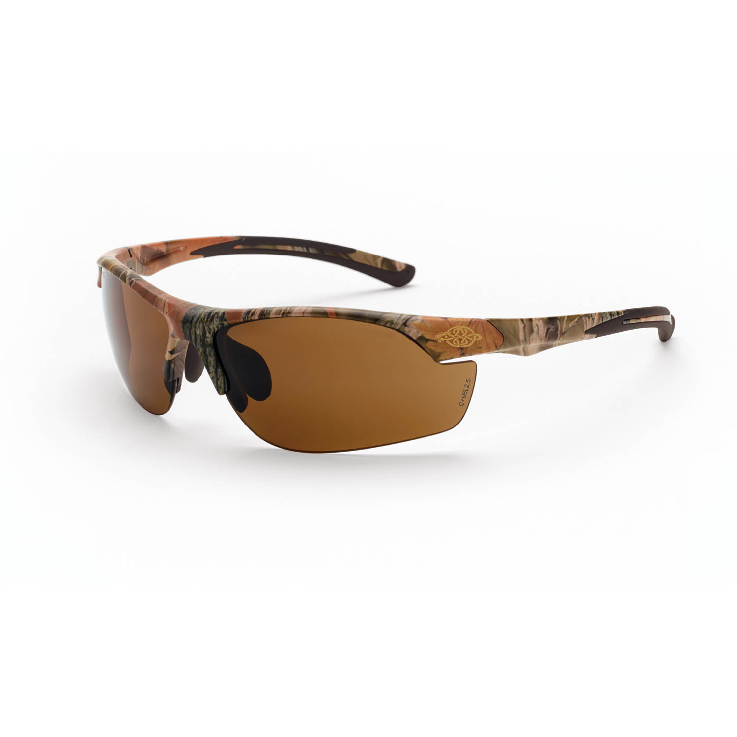 AR3 Premium Safety Eyewear - Woodland Brown Camo Frame - HD Brown Lens - Tinted Lens